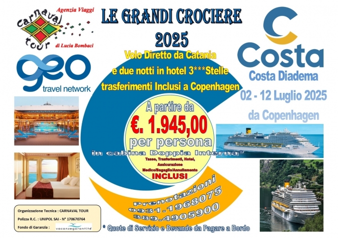 COSTA DIADEMA 02 LUGLIO 2025 - Carnaval Tour